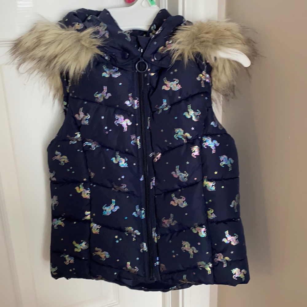H&M unicorn puffer vest